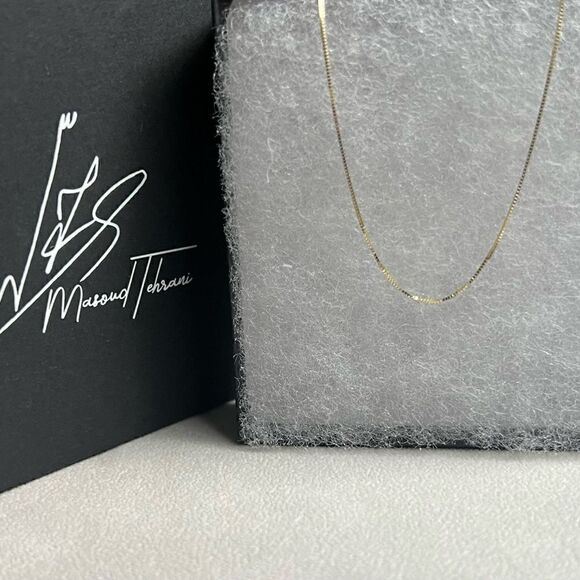 14k Solid Gold Box chain | 0.6 mm thick | 16” long Real Gold chain | Gift | - Picture 3 of 6